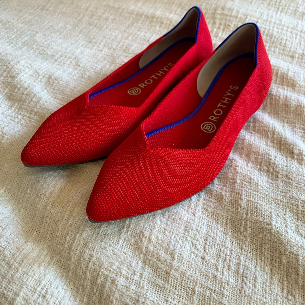Rothy’s Chili Red Pointed Flats 10.5
